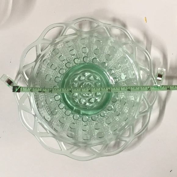 Vintage Green Pressed Glass Plate - Picture 3 of 3